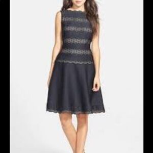 Tadashi Shoji‎ Neoprene Fit Flare Dress M EUC